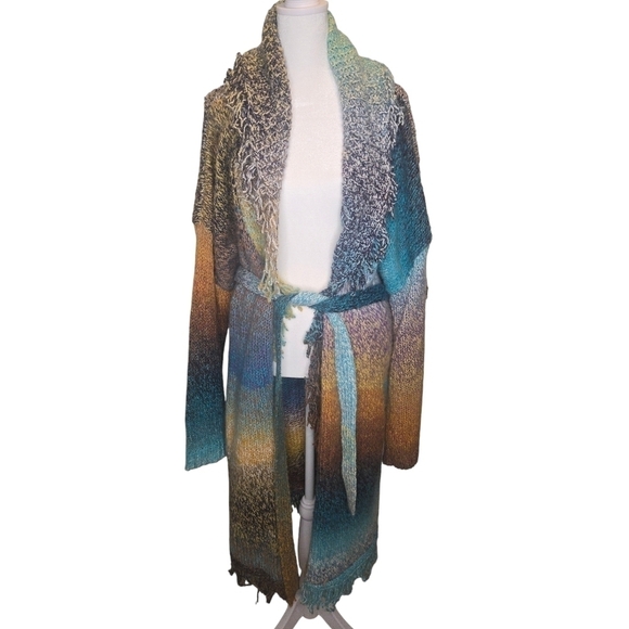 Anthropologie Sweaters - Greylin For Anthropologie Natalia Fringed Cardigan Size 2X